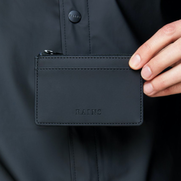 rains zip wallet black