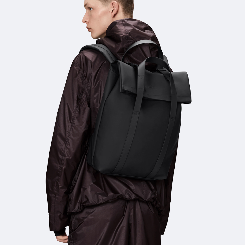 rains 2 way tote backpack black