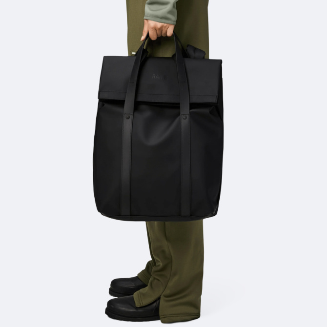 rains 2 way tote backpack black
