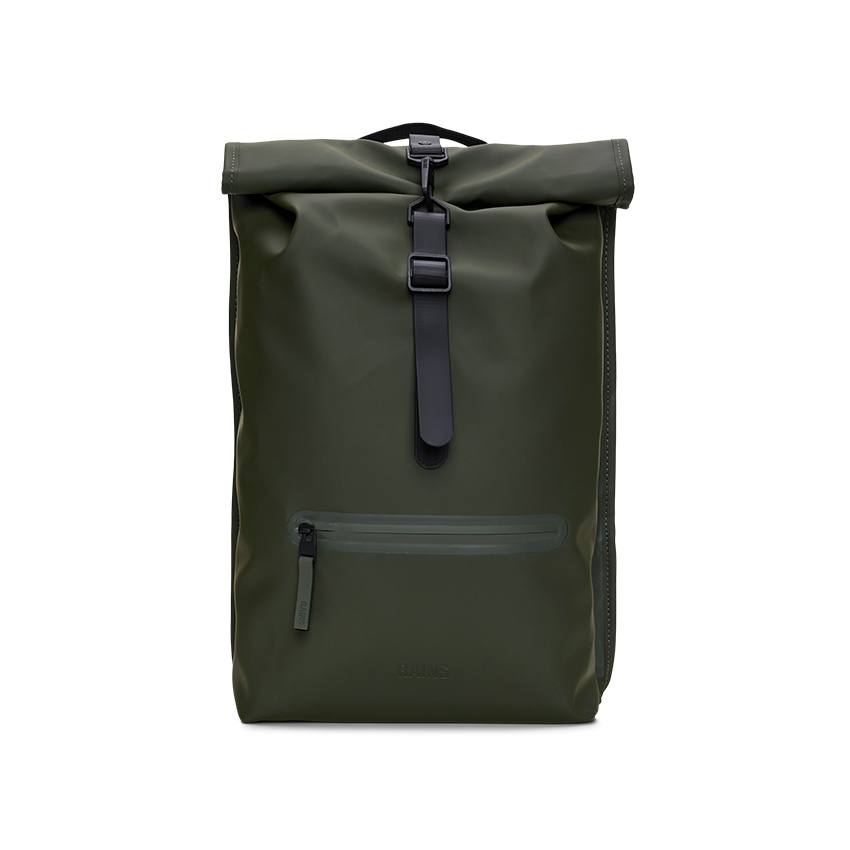 rains rolltop rucksack green