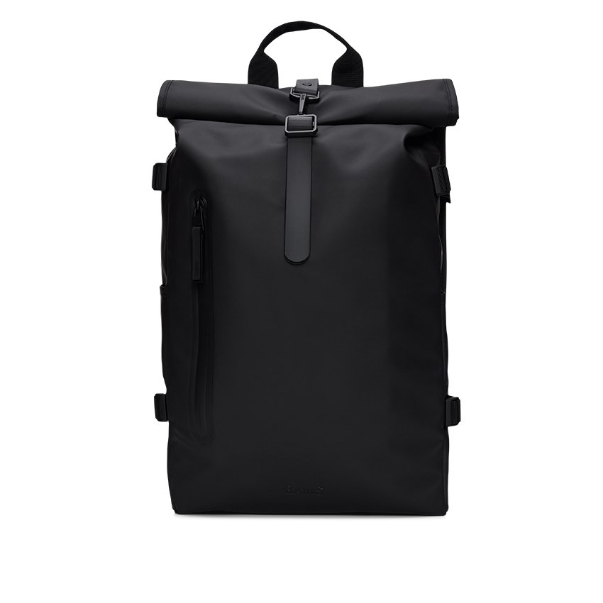 rains rolltop rucksack large black
