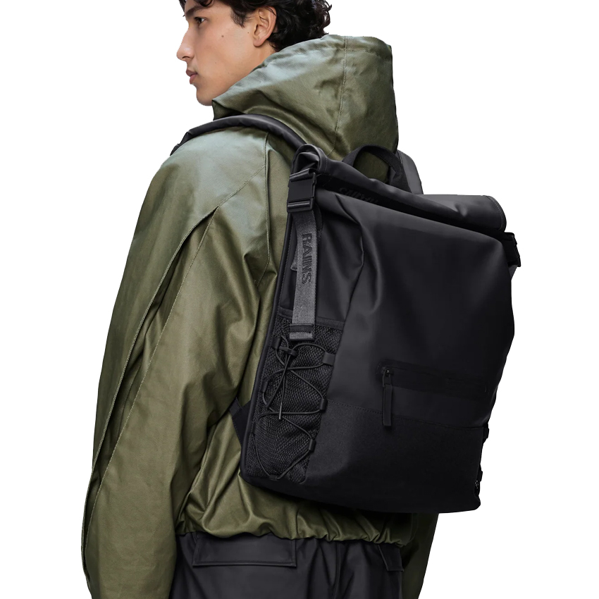 rains trail mountaineer rolltop backpack black
