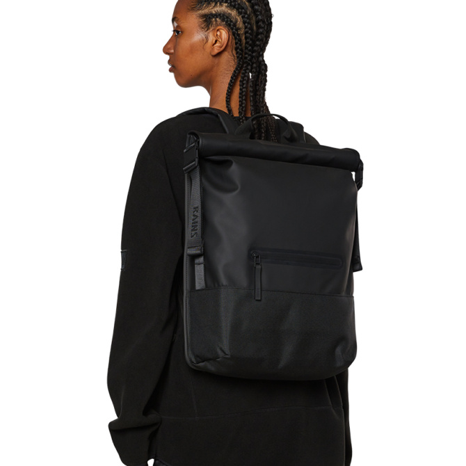 rains trail rolltop backpack black
