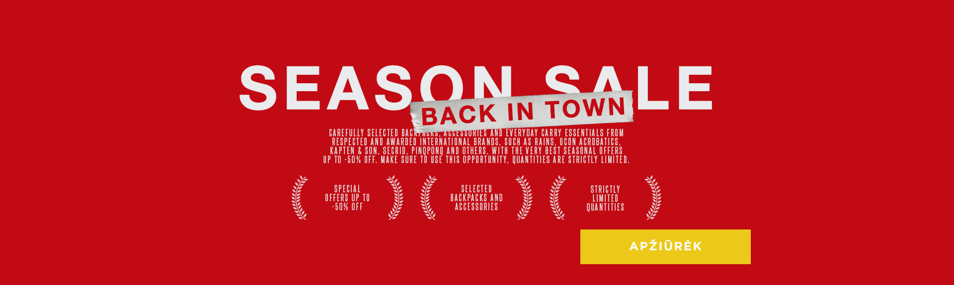 back in town season sale